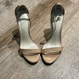 Nude strappy heels